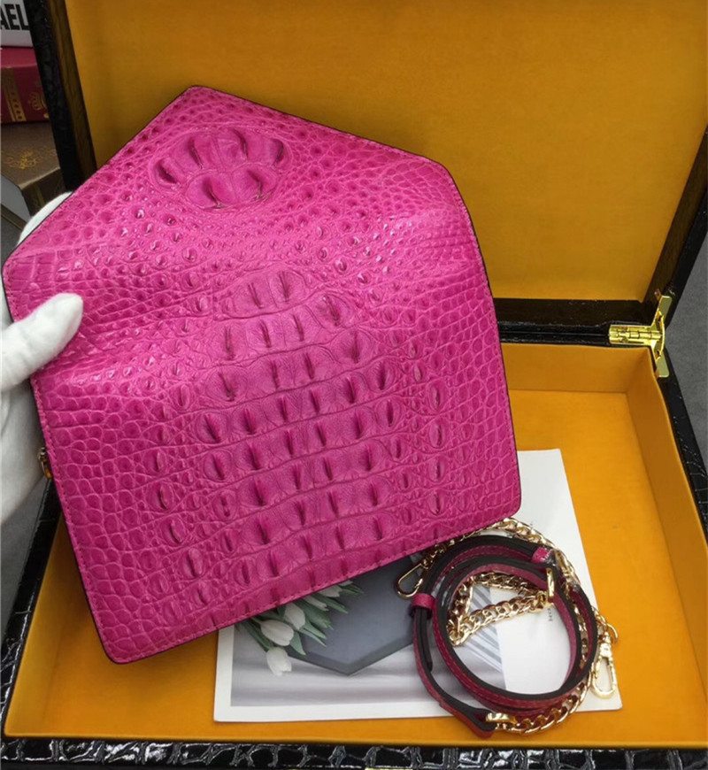 Exotic Alligator Skin Women Small Clutch Bag Genuine Crocodile Leather Female Envelop Purse Lady Cross Shoulder Bag