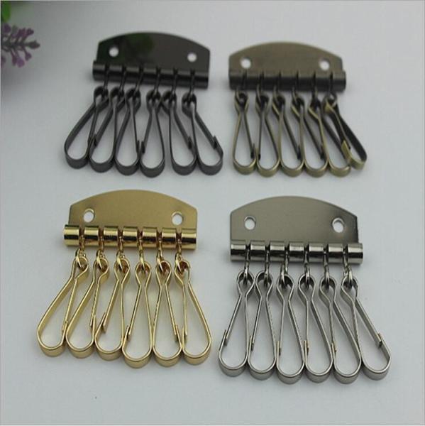 Fashion Style Leather Key Chain Zipper Card Wallet Unisex Iron gold Keychain
