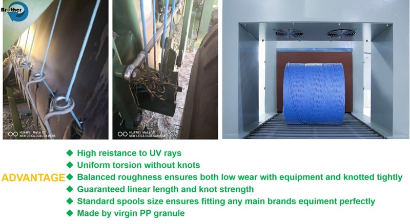 colorful uv treated pp raffia twisted baler twine