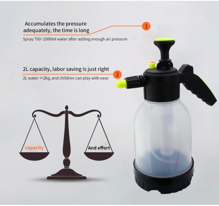 PP ABS Plastic Pesticide Garden Hand Pump High Pressure Sprayer 2L Bottle