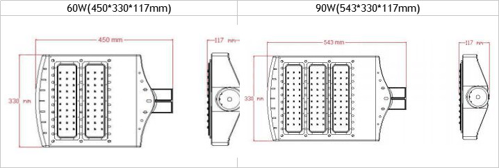 2700K - 6500K 60W Dimmable LED Street LightsWall Packing Brightness Light