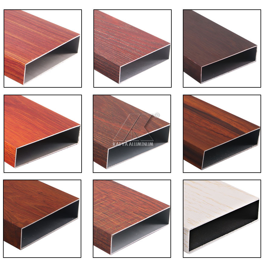 4d Wooden Effect Large Construction Metal Timber Batten Aluminium Tube Profiles Rectangular