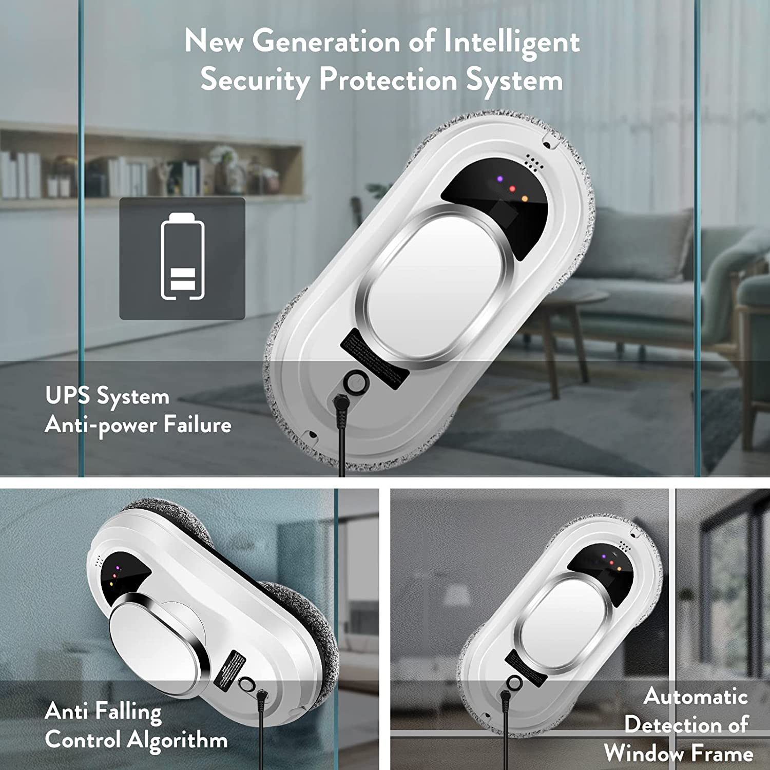Smart One Click Window Cleaner Robot Strong Suction Smart Window Cleaning Robot