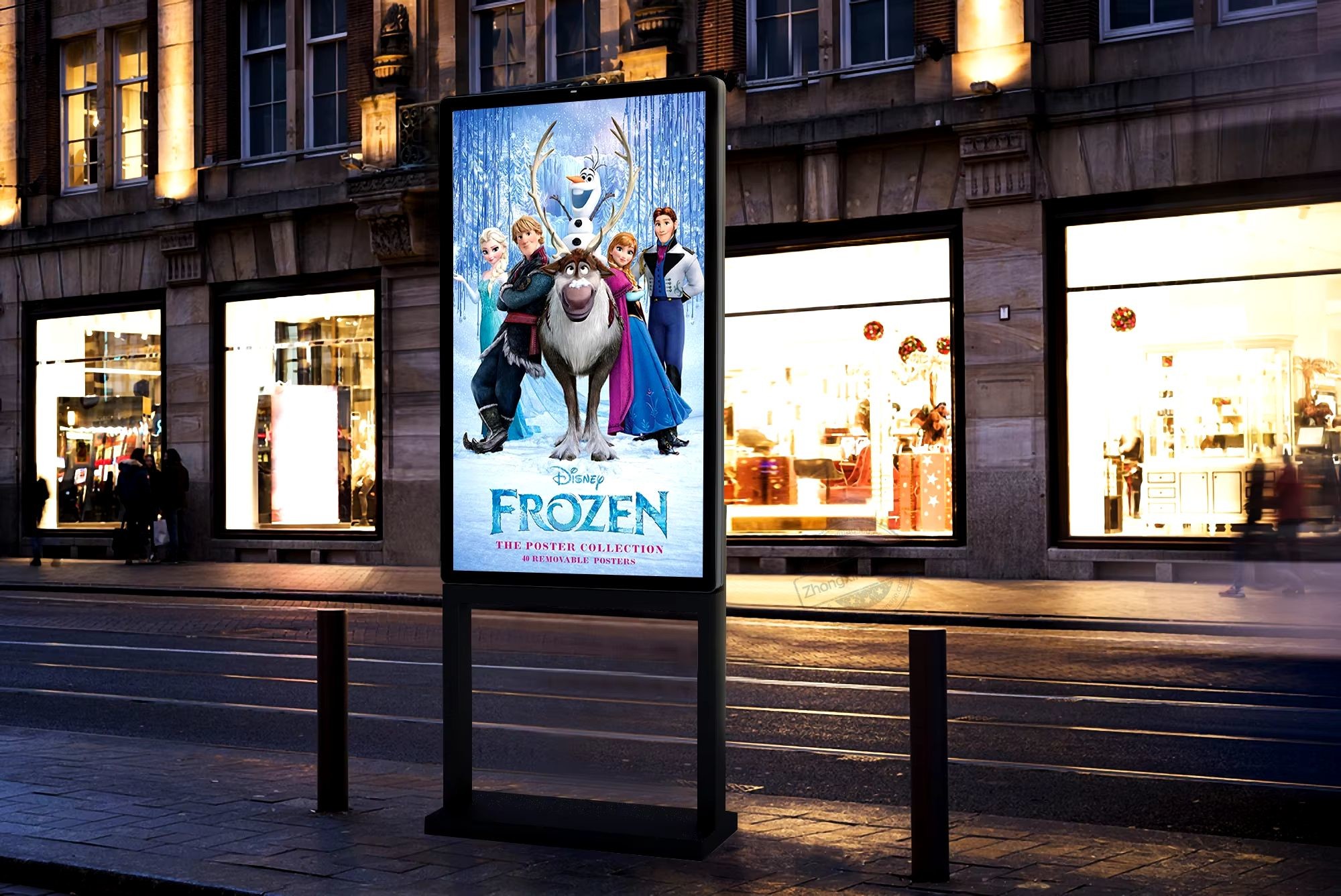 65 55 Inch Outdoor Waterproof IP66 Digital LCD Advertising Screen Freestanding for Restaurants Menu