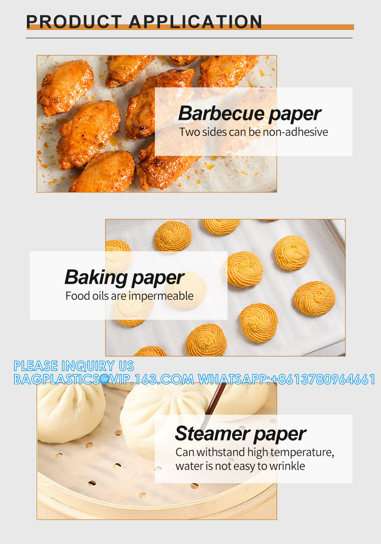 Silicone Coated Parchment Baking Paper Jumbo Roll, Non-Stick Greaseproof Waterproof Pre Cut Baking Paper Papier