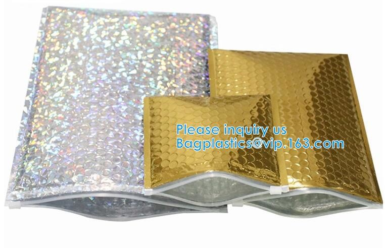 Bubble Bags Zip Padded Pouch For Beauty Skin Care Slider Zipper Lock Bag Colored Customized PVC Slider Zipper Bubble Bag