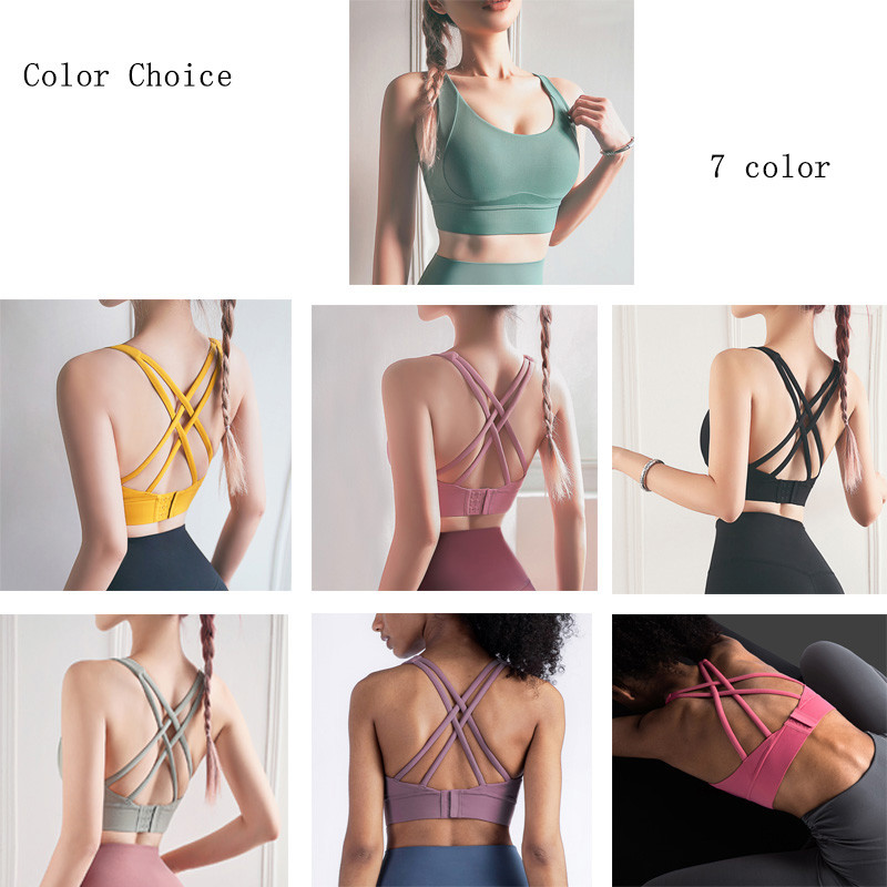 7 Colors Nuls Sexy Women Sports Bra Traceless Buckle Back Shock Absorber Crop Top