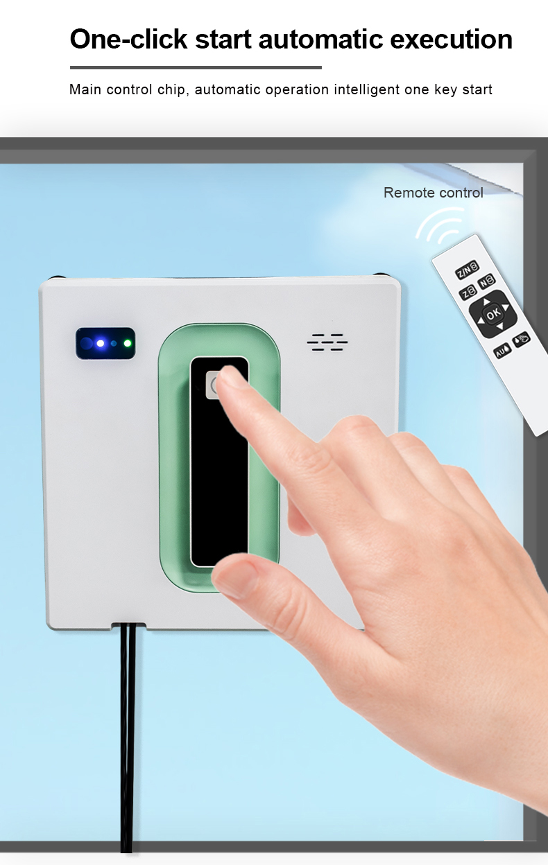 2500Pa Suction aborb App-Controlled Fine Filtration Window Cleaning Robot for Home
