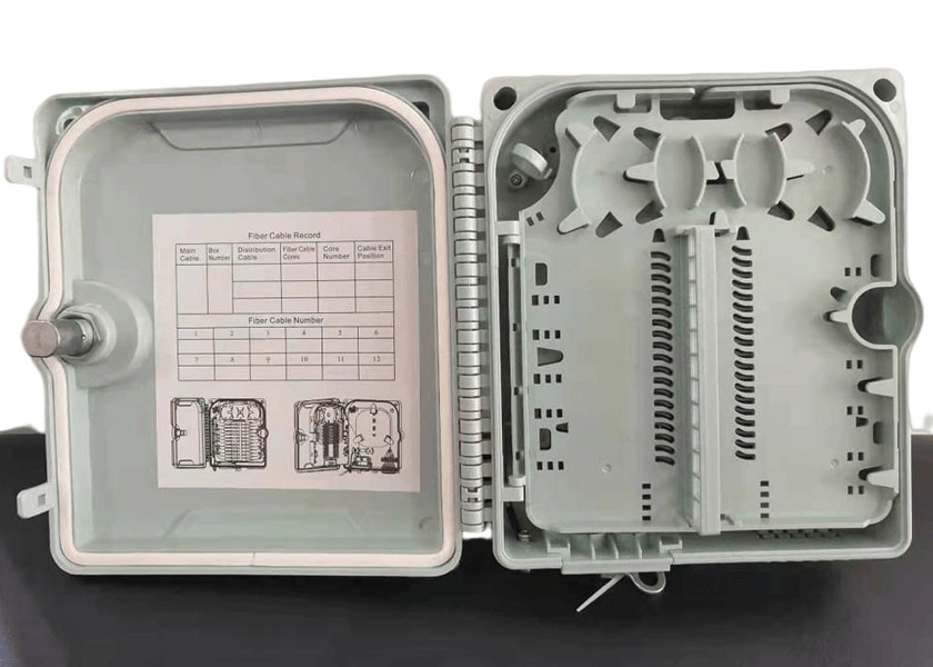 Fiber Optic Terminal Box 12Port SC/LC/ST/FC IP-66 UPC/APC Light Gray FTTH