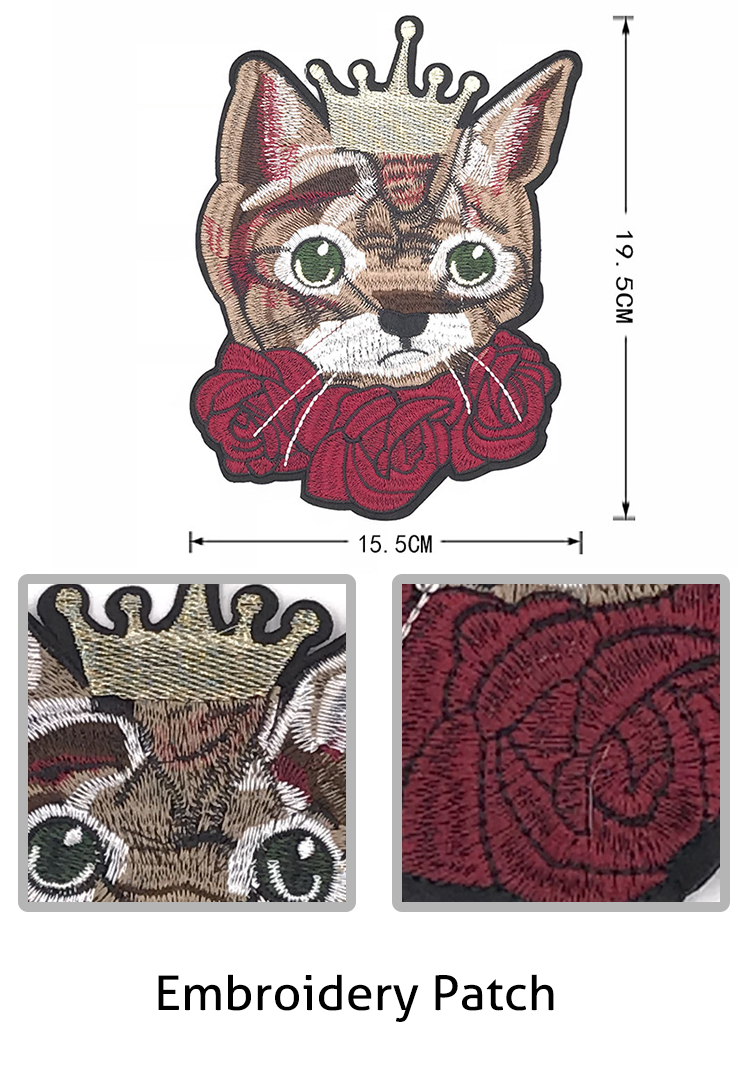 Cartoon Cat Embroidery Designs Patches Small Size Tasteless For Garment