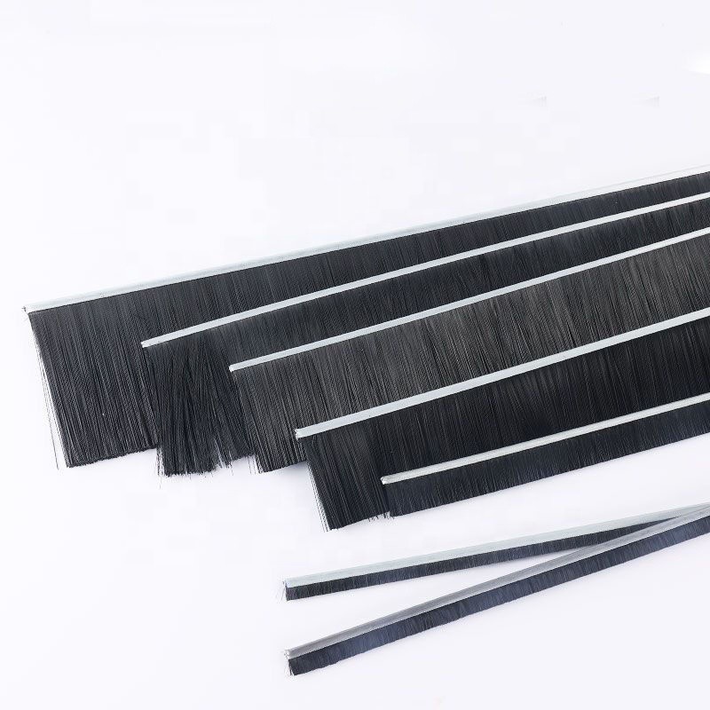 Flexible Nylon Wood Back Industrial Door Brush Seal Strip For Door Cleaning