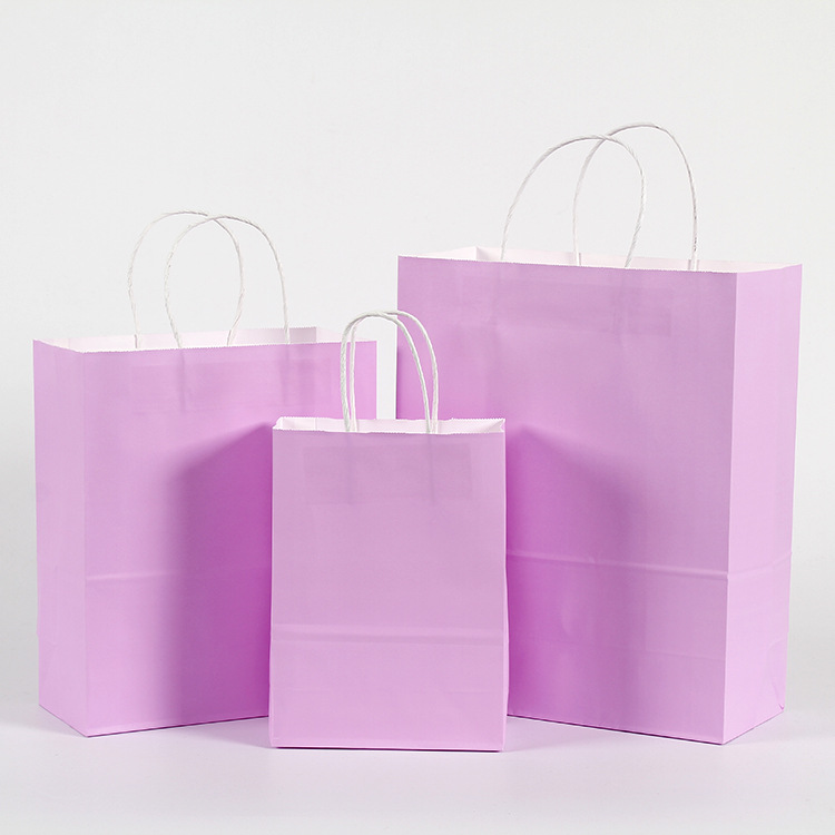 Customized Brown Kraft Paper Recycled Gift Bags For Retail Shop