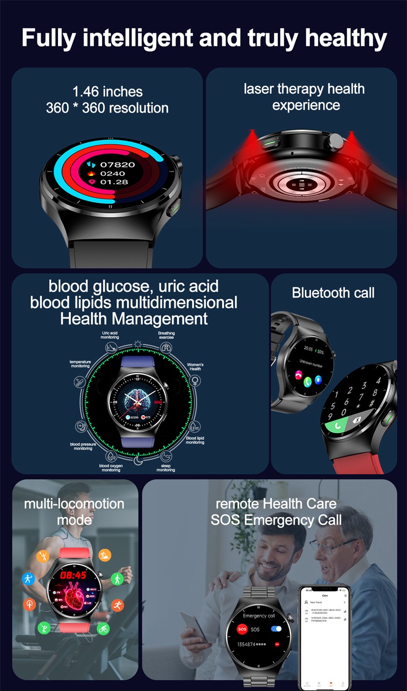 Uric Acid Blood Lipids Laser Therapy Sport Smart Band Low Power Chip SOS Emergency HealthWear APP Health F320