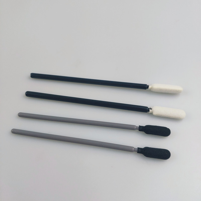 Lint Free Industrial Use Black Cleanroom Foam Swab With Grey Stick