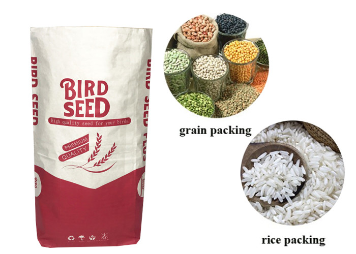 Custom Logo Pasted Multiwall Kraft Paper Bags For Packaging Powder Material