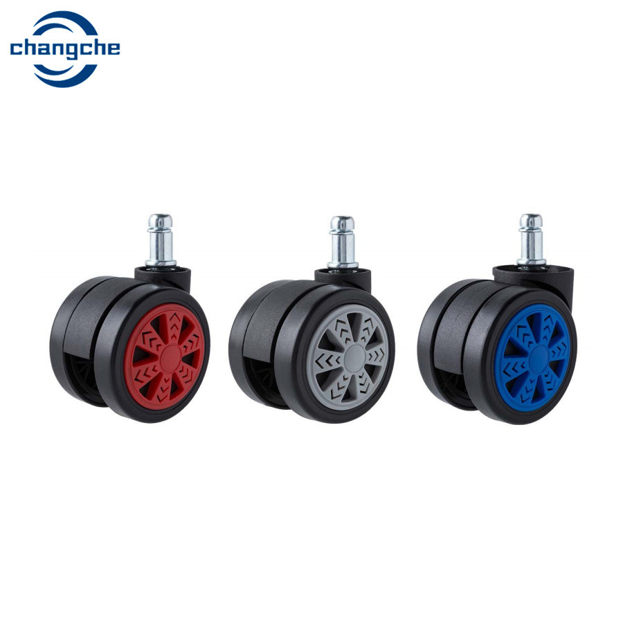 30KG Heavy Load Office Chair Castor Wheels Replacement 60MM For Wood Floor
