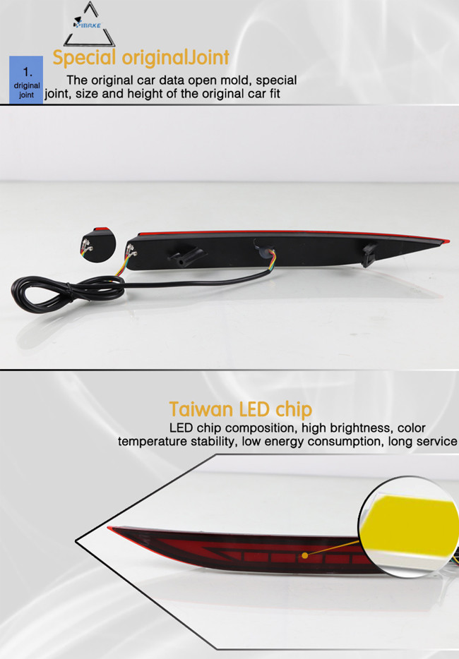 Fishbone Style LED Rear Bumper Light For Toyota Corolla Sedan Brake