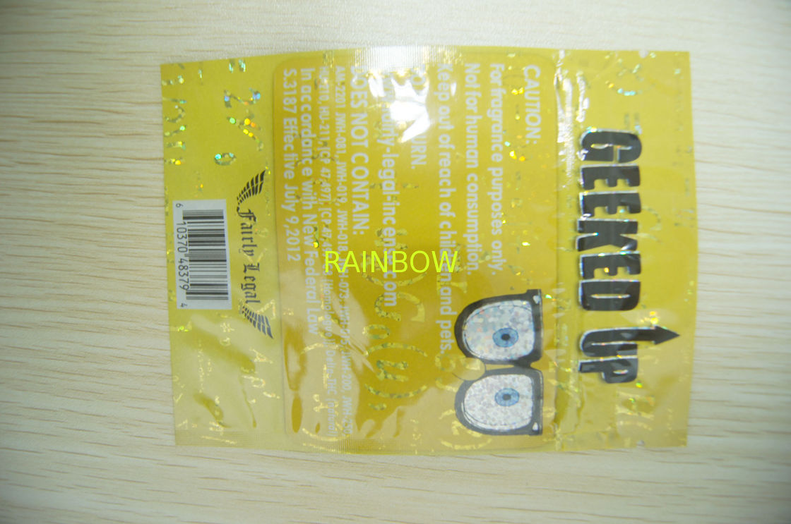 5g OMG Three Side Seal Herbal Incense Packaging Bag With Zipper