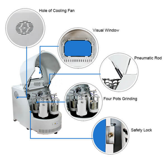 2L Small Ball Mill Paste Grinding Ball Mill Horizontal Lab Use