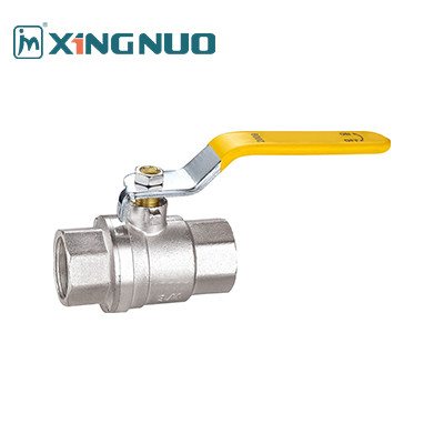 Female And Female Threaded Yellow Iron Handle Brass Body Ball Valve