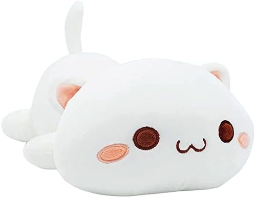 Onsoyours Cute Kitten Plush Toy 25.5" Stuffed Animal Pet Kitty Soft Anime Cat Large Plush Pillow for Kids (White A, 25.5