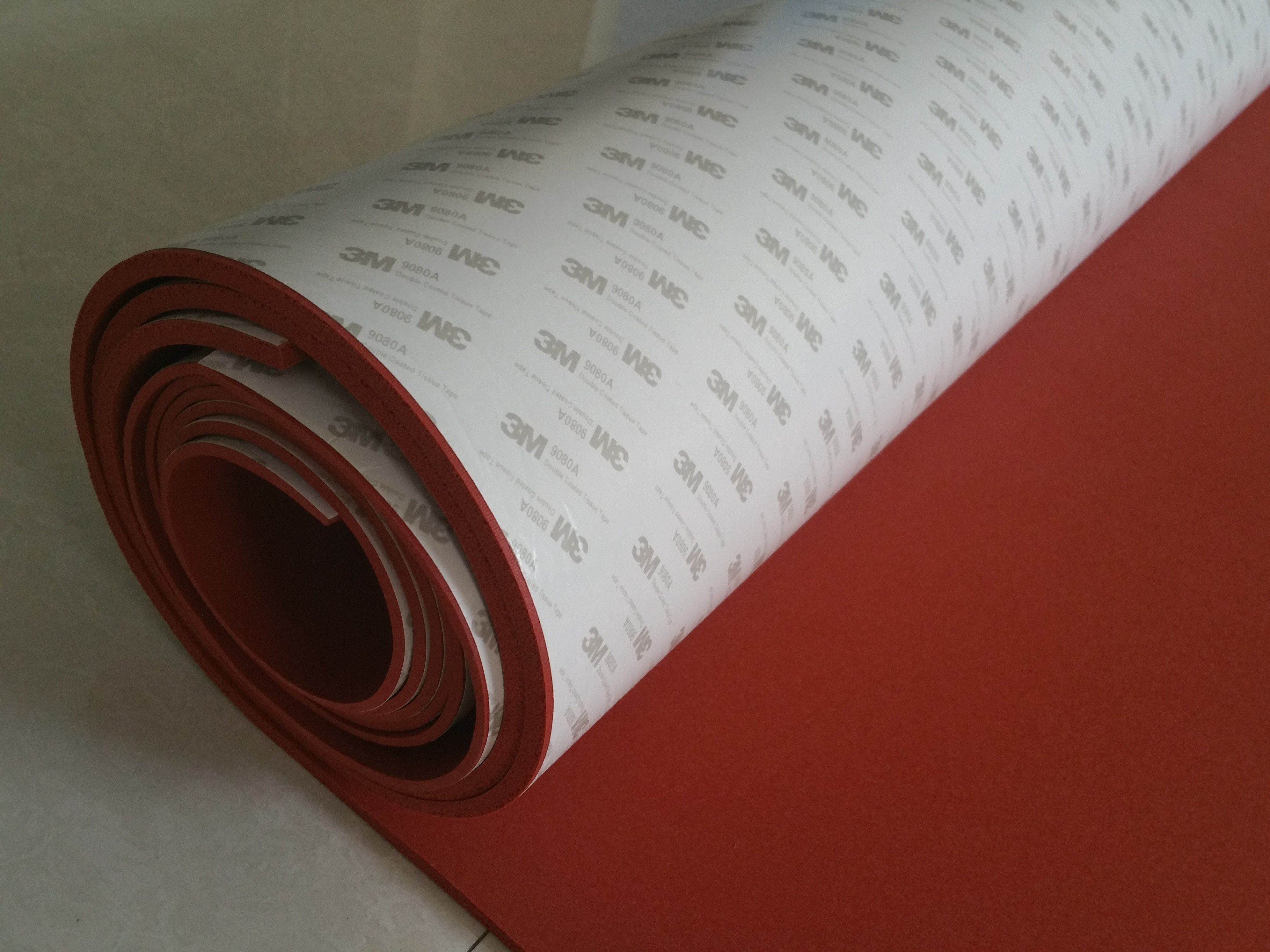 High Heat Silicone Sponge Sheet , Silicone Foam Sheet With Backing Adhesive 3M Tape