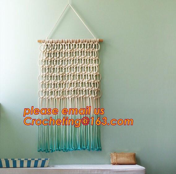 Macrame Wall Art Hanging, Tapestry Wedding Decoration, Bunting Banner knitted,