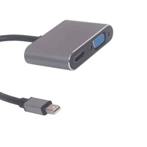 Mini DP Displayport To HDMI + VGA HDTV Audio Video 1080 P Cable Adapter PVC Computer Monitor Projector Converter Connector Camera DVD Player