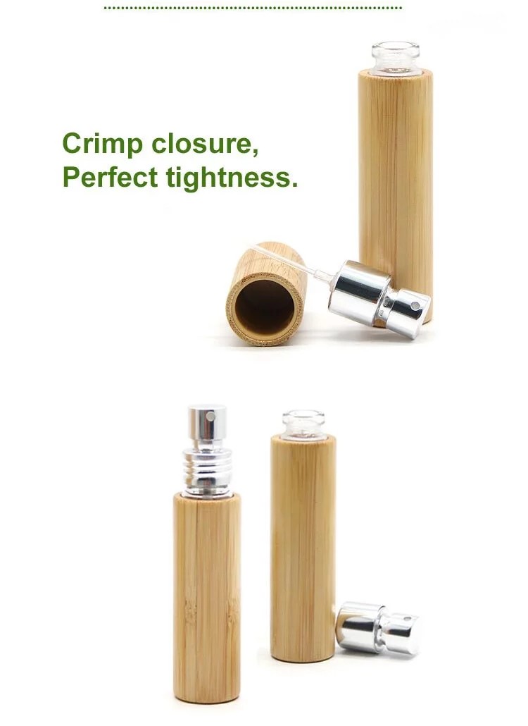 5ml 10ml Capacity Bamboo Spray Bottles With Bamboo Lid Cap