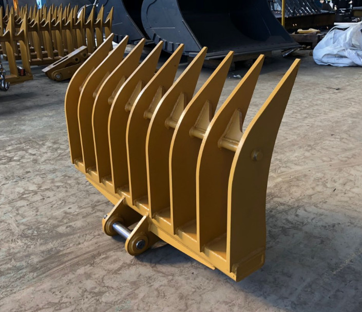 High quality strength wear resistance material excavator rake bucket for mini excavator EX60, PC30