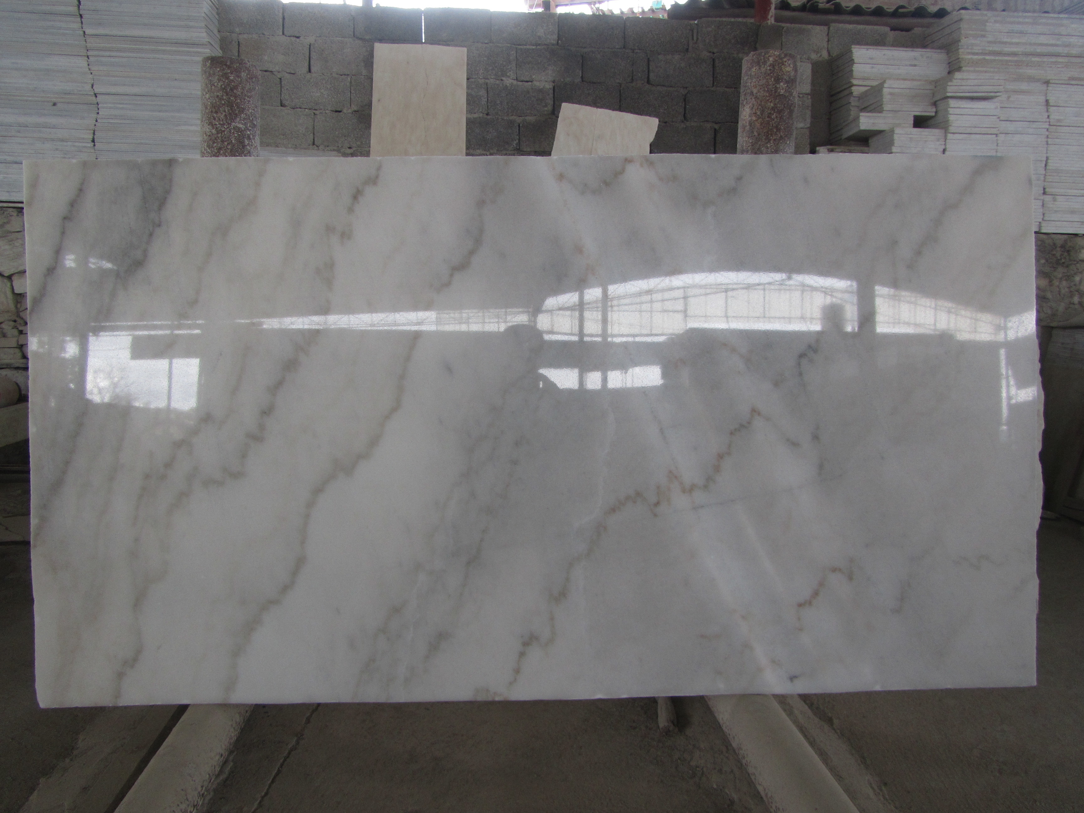Guangxi White marble polished 240x140cm tile slab gloss floor tiles window sill