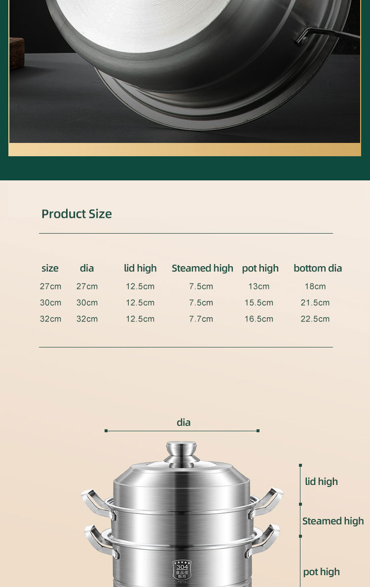 Wholesale TOP Seller 30cm Multipurpose Stock Pot Cookware 18/8 Stainless Steel Steam Cooking Pot With Visual Lid