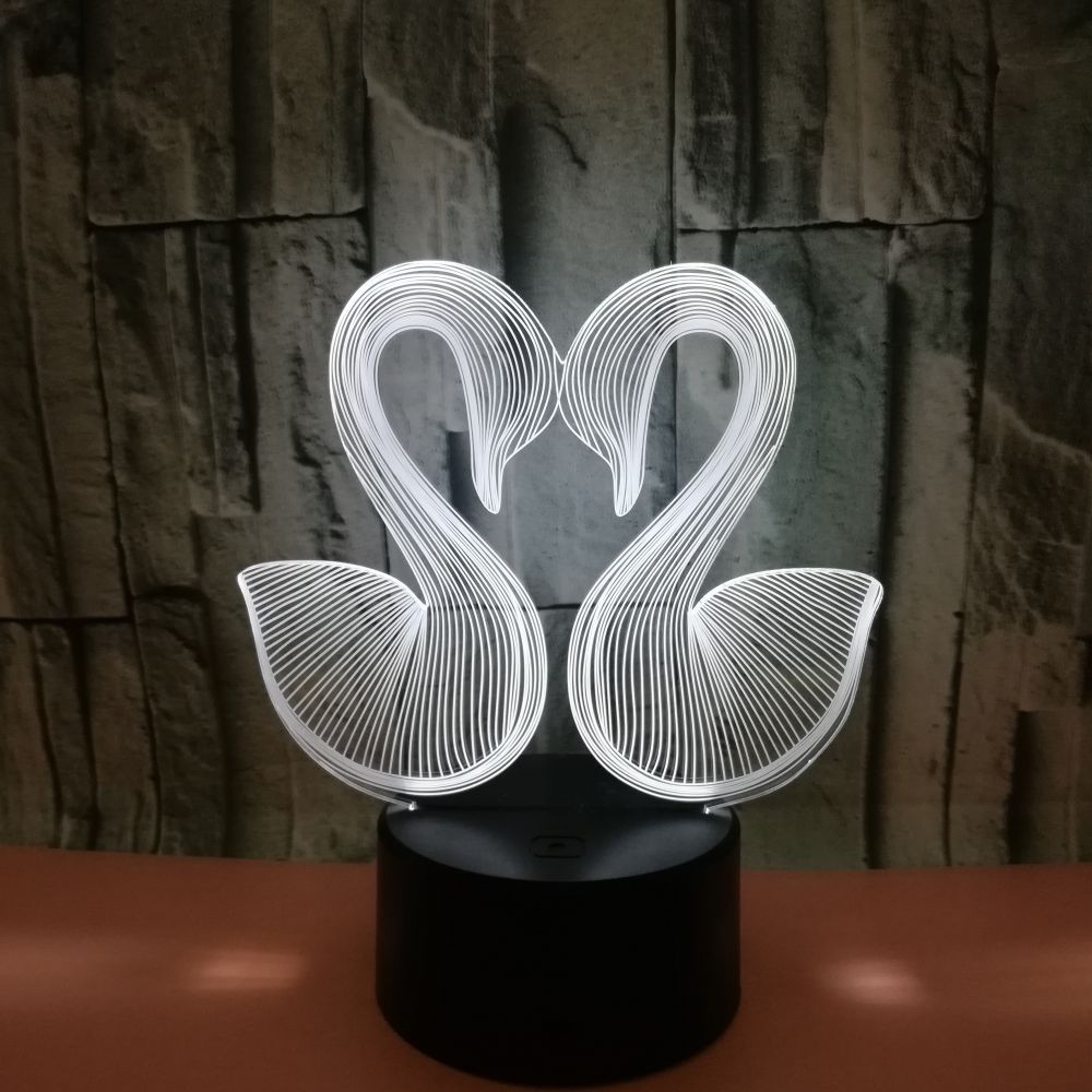 Little Swan custom brand picture 3D Creative Vision Night Light Stereo Table Lamp Hot Desktop Creative 3D Table Lamp