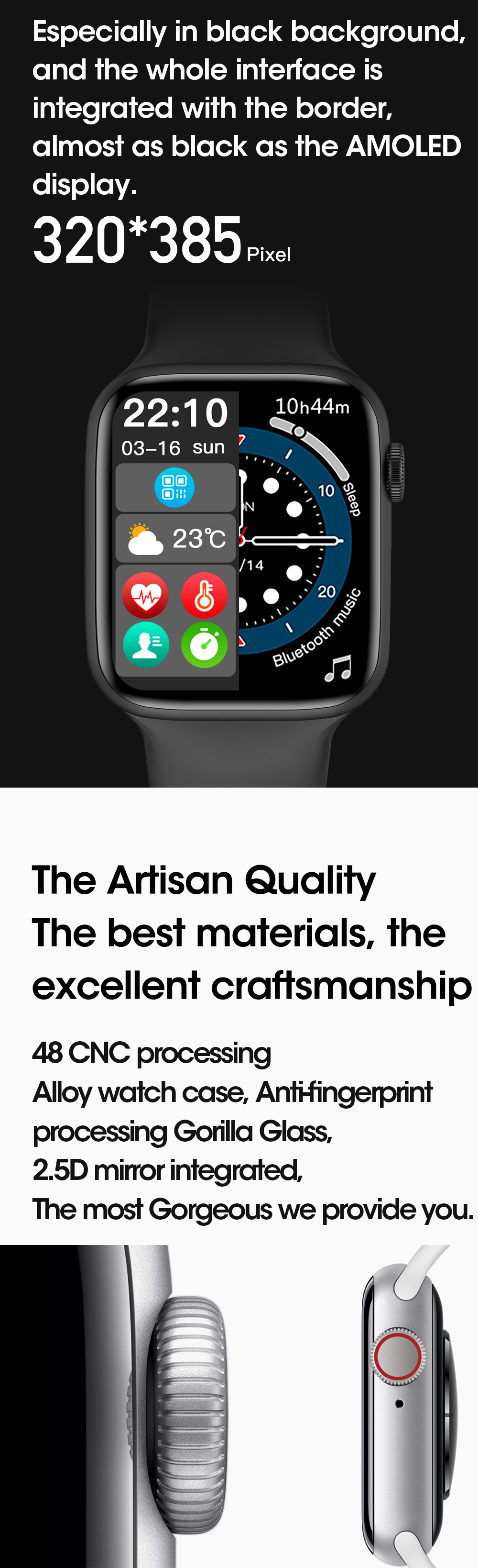 HL37 SmartWatch Waterproof 1.75 Inch Full TouchLow Consumption Dual Mode