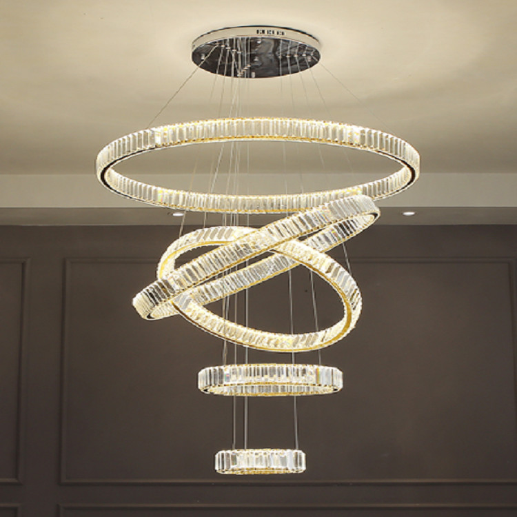 D20cm E14 Luxury Modern Crystal Pendant Light Ring Chandelier