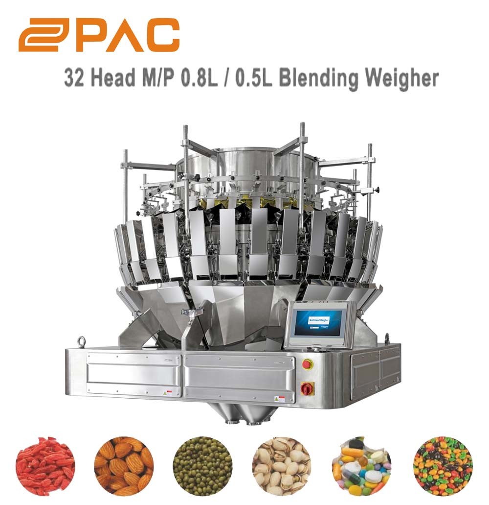Granular 32 Heads Mix Weigher Multihead Weigher SUS304 Body MCU PLC Control