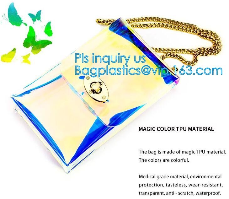 tote pvc stadium ladies bags handbag, bucket bags pvc transparent bags women handbags, laser shopping beach bag hologram