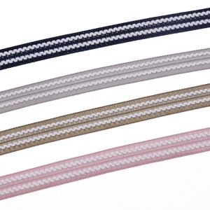 China Flat Braided Cotton 1.2cm Custom Jacquard Ribbon on sale