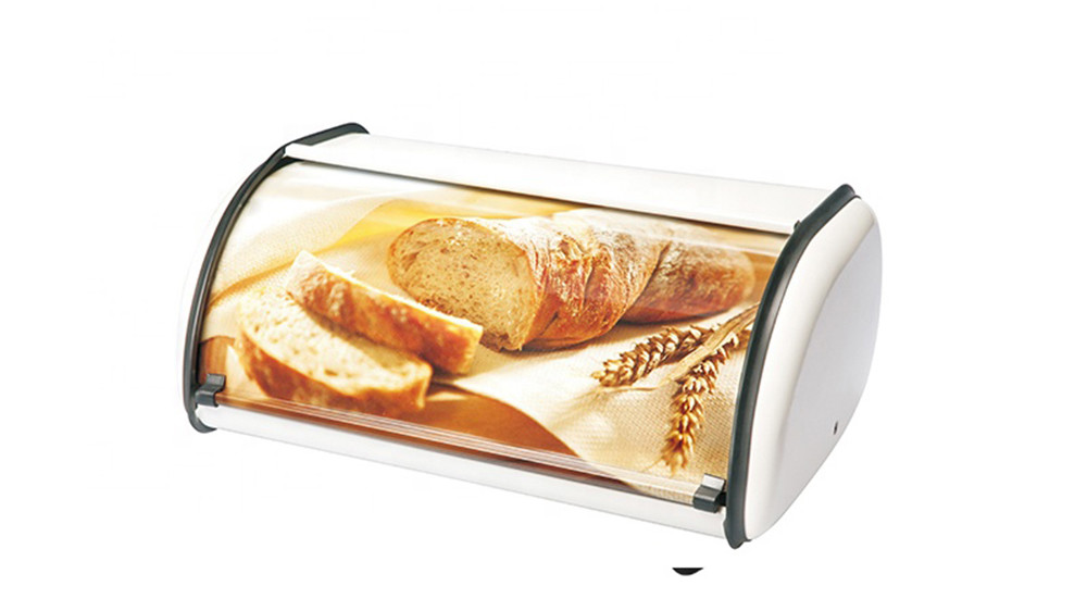 Kitchen Counter Metal Bread Box To Keep Bread Fresh For Party Square Shape