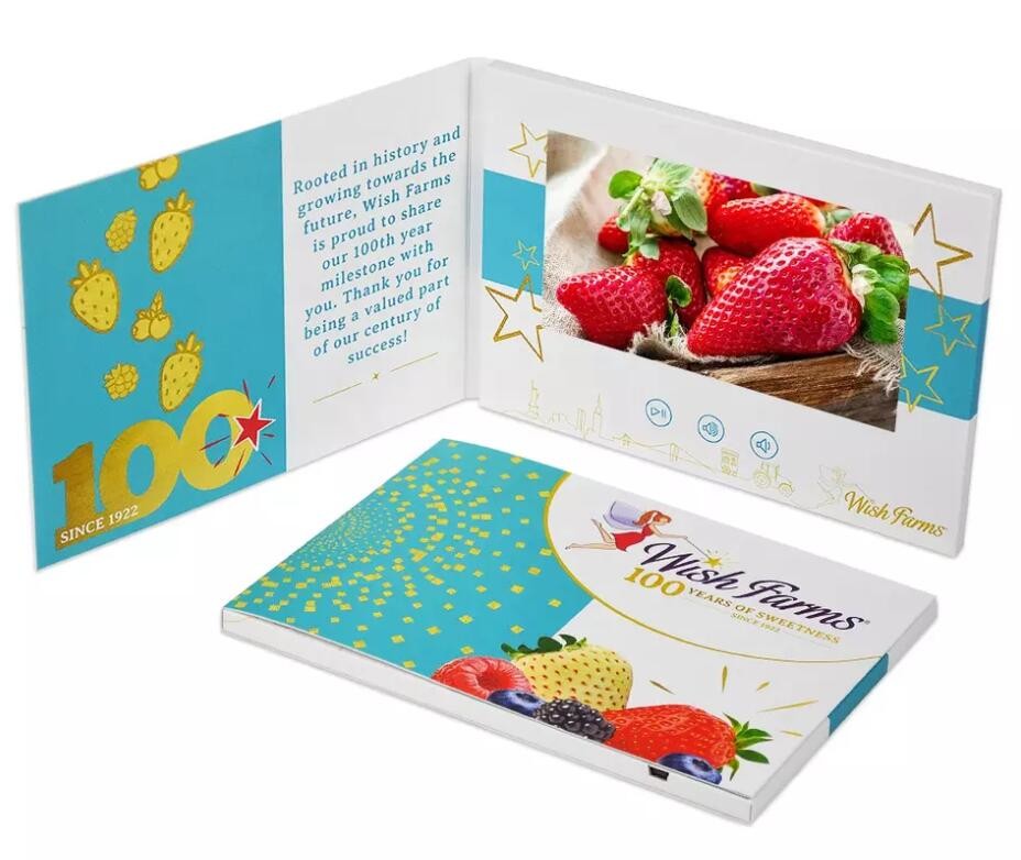 Video Booklet Custom Size 2.4/4.3/5/7/10 inch LCD Greeting Card Lcd Video Mailer TFT Video Brochure