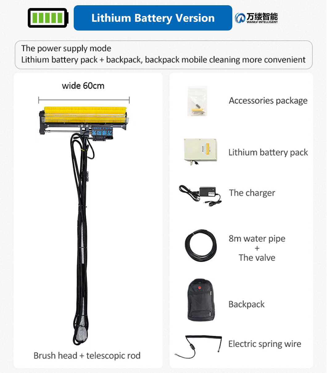 High-Quality Water Powered Solar Panel Cleaning Brush Electric Rolling Brush for Solar Panel Cleaning Car Washing