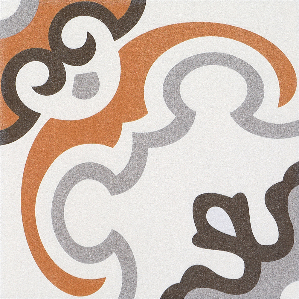 Firebrick Flower Brown And Gray 20x20cm Floor And Wall Ceramic Rustic Tiles For Bathroom And Kitchen