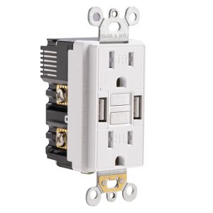 15A Ground Fault Circuit Interrupter 120V With USB Power Outlet