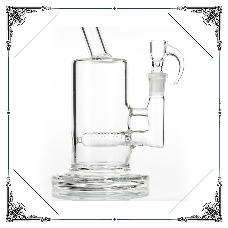 Glass Water Bubbler 10 Inches Gridded Inline Perc Smoking Water Pipe Heady Thick Base