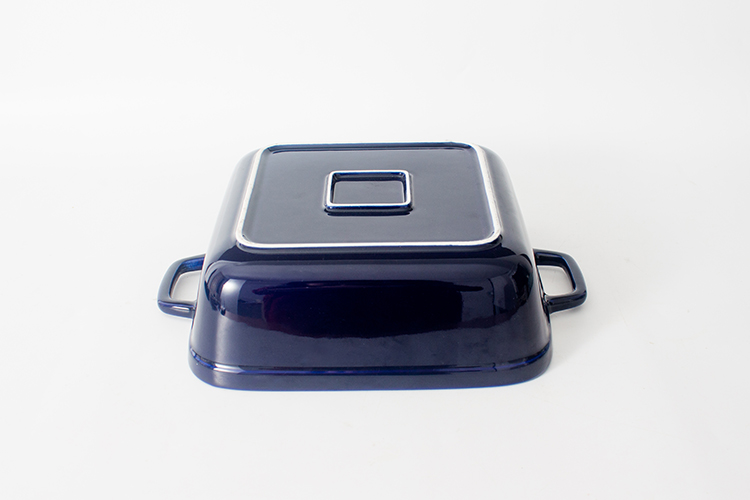Glaze Blue Rectangle Ceramic Bakeware Sets 165oz Large Capacity OEM