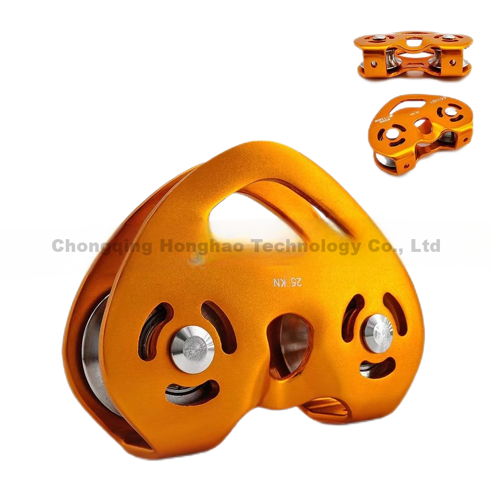 Climbing Double Pulley Heart Shaped High Altitude Transport Cable Crossing Gear