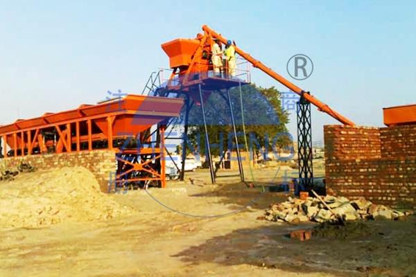 HZS25 Automatic Commercial Concrete Batching Plant, Skip Hoist Concrete Mixing