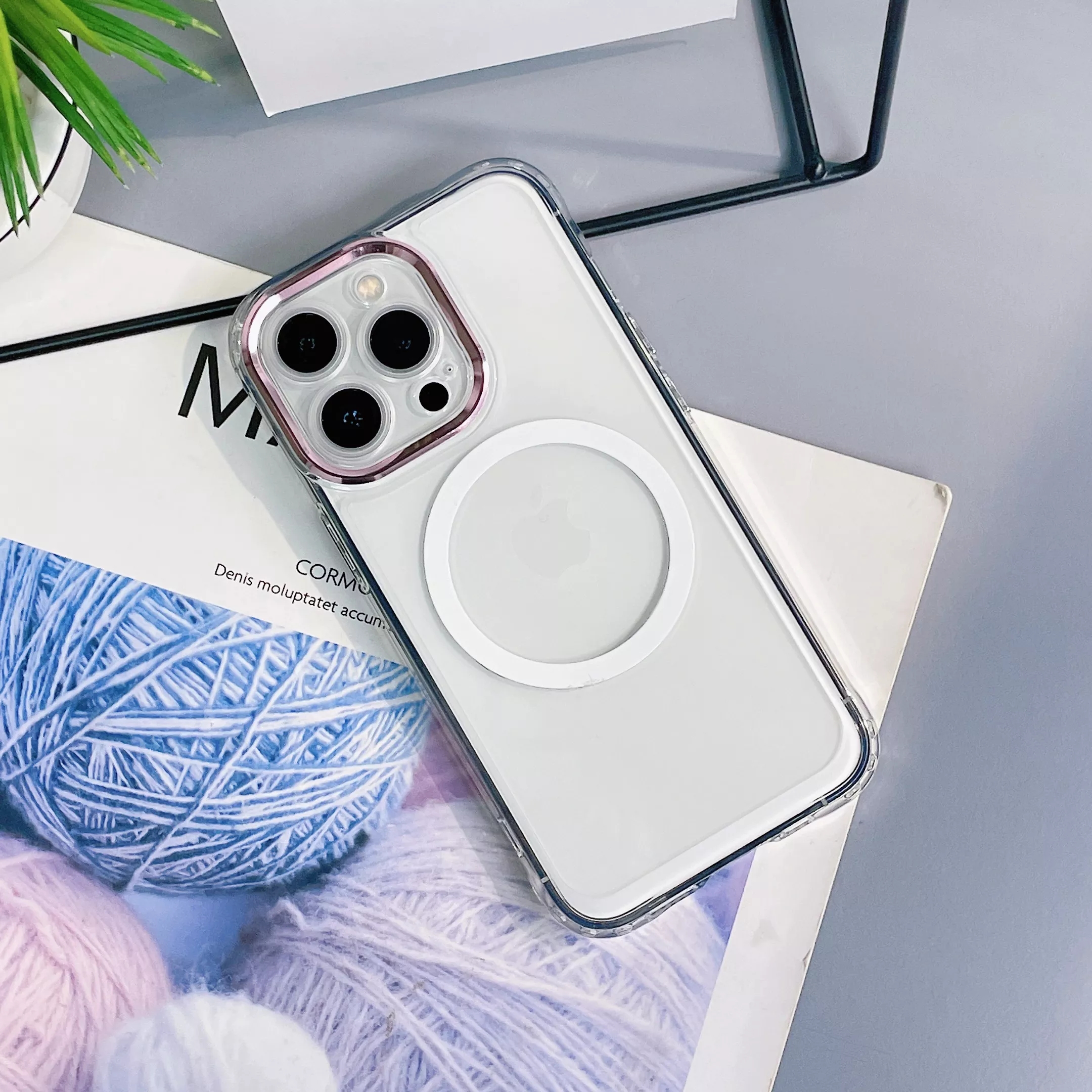 Shockproof Slim Magnetic Phone Cover for iPhone 14 Pro Max Clear Transparent Design