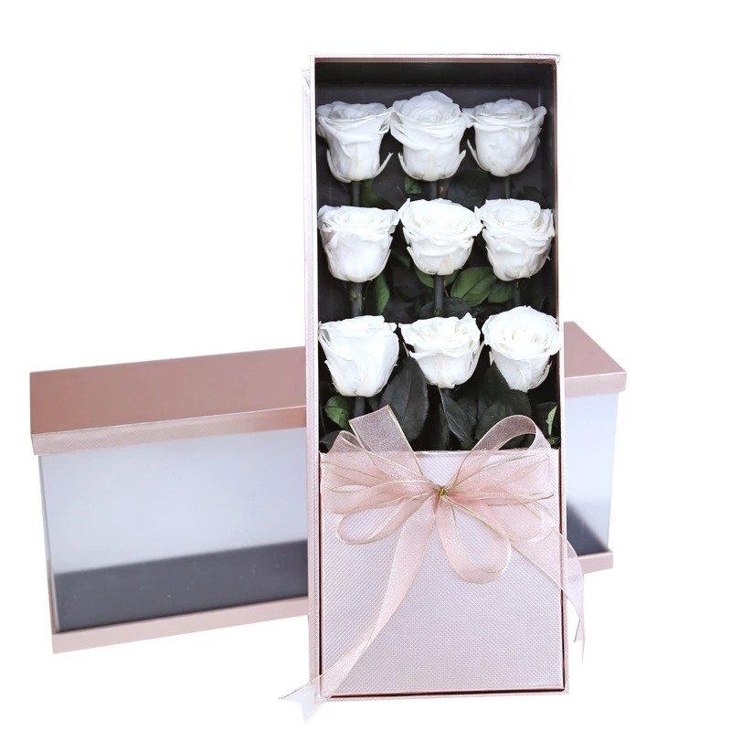 Selling China long life rose guns flower box gift Preserved Flowers Christmas gift