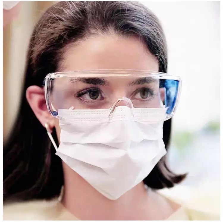 Virus protective transparent glass safety goggle medical anti saliva visor goggles
